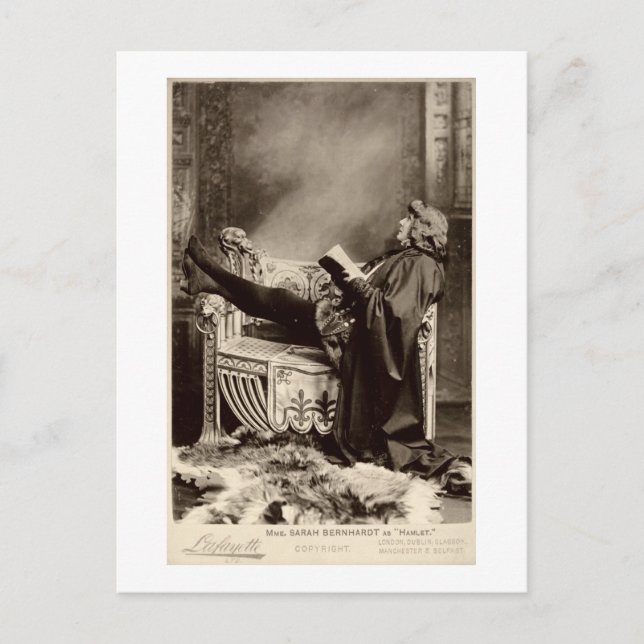 Sarah Bernhardt (1844-1923) als Hamlet 1899 Postkarte (Vorderseite)