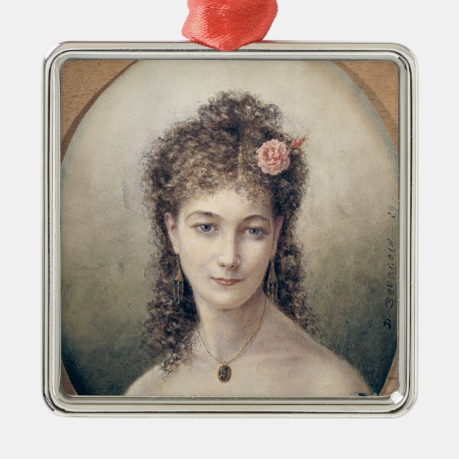 Sarah Bernhardt 1869 Silbernes Ornament (Vorne)
