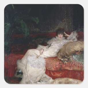 Sarah Bernhardt 1876 Quadratischer Aufkleber