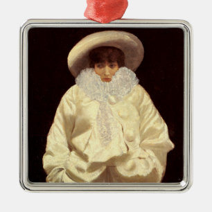 Sarah Bernhardt als Pierrot (Sad Clown) Ornament Aus Metall