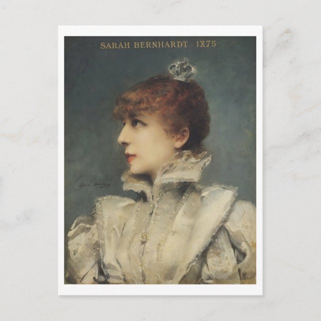 Sarah Bernhardt, Louise Abbéma Postkarte (Vorderseite)