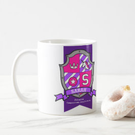 Sarah Buchstabe S Wappen rosa Einhornname Kaffeetasse