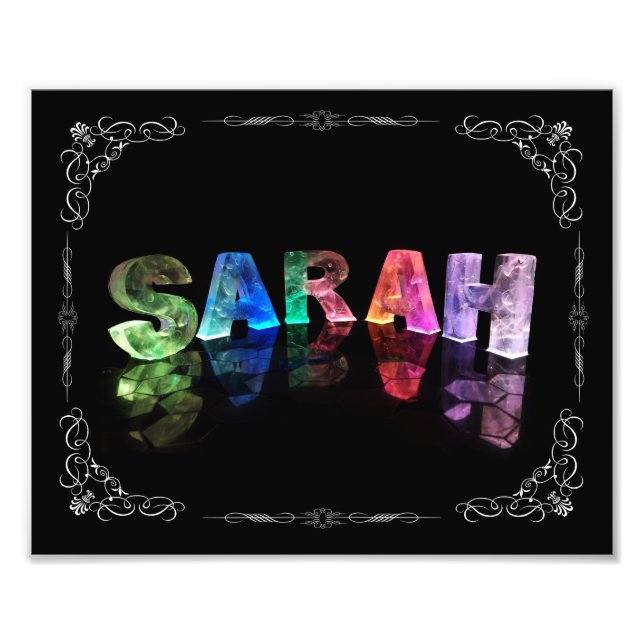 Sarah - Der Name Sarah in 3D Lights (Foto) Fotodruck (Vorne)