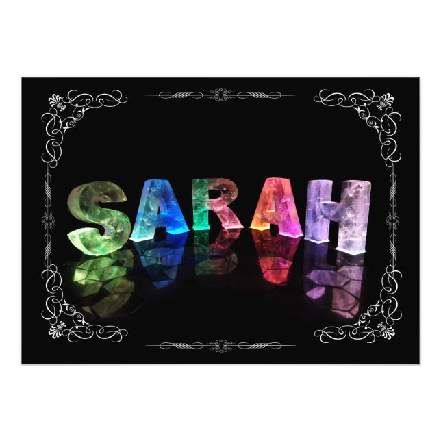 Sarah - Der Name Sarah in 3D Lights (Foto) Fotodruck (Vorne)