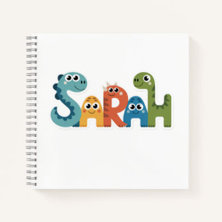 Sarah Dinosaur Name Niedlich Dino Letters Design Notizbuch