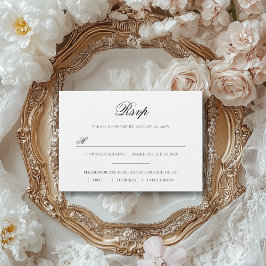 Sarah Elegante Black & White Meal Choice Hochzeit RSVP Karte