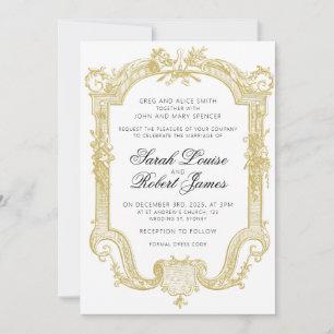 Sarah - Formal Wedding Einladung Antique Gold