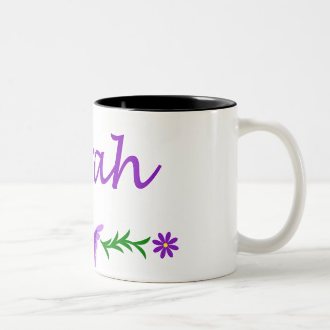 Sarah (lila Schmetterling) Zweifarbige Tasse (Rechts)