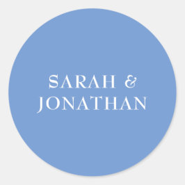 SARAH Modern Blue Minimal Wedding Envelope Sticker