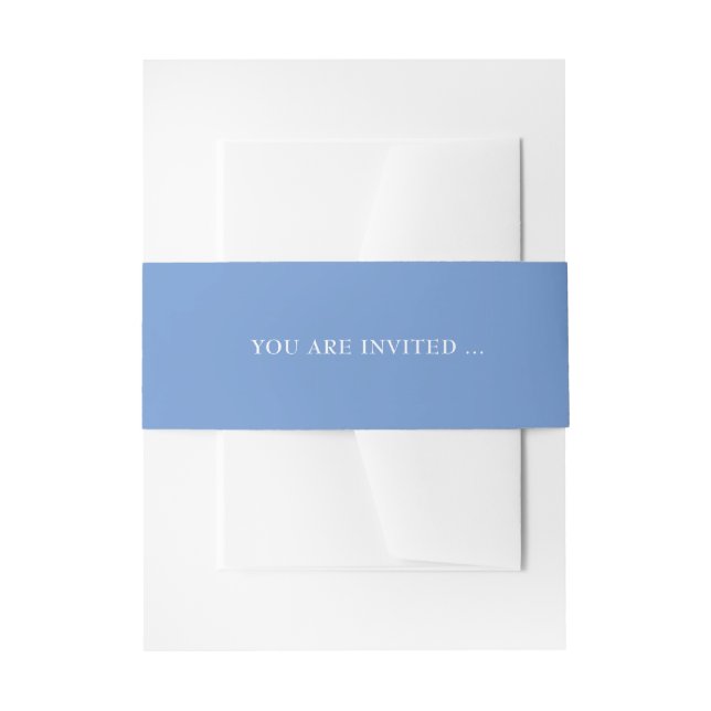 SARAH Modern Blue Minimalistisch Einladungsbanderole (Vorderseite Beispiel)