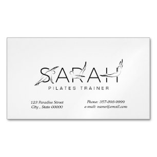 SARAH Name Pilates Instructor Business Card Magnetische Visitenkarte