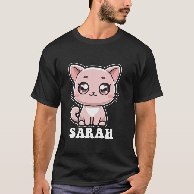 Sarah Niedlich Cat Kitten Design for Girls Name Sa T-Shirt (Vorderseite)