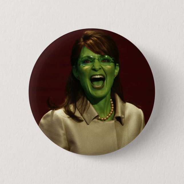 Sarah Palin die Hexe Button (Vorderseite)