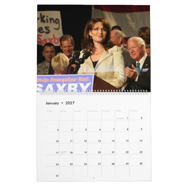 Sarah Palin - ewiger Kalender (Jan 2027)