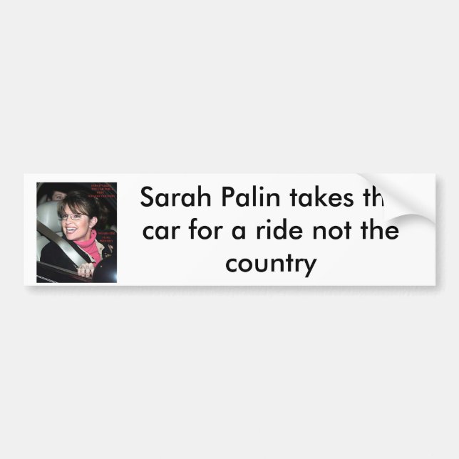 sarah_palinride bumber Aufkleber, Sarah Palin Tak… Autoaufkleber (Vorne)