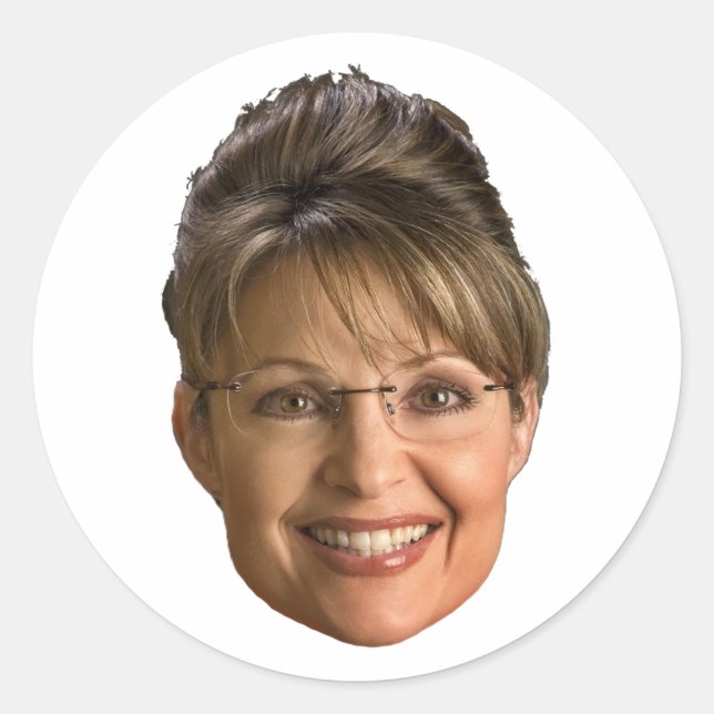 Sarah-Palme-Kopf Runder Aufkleber (Vorderseite)