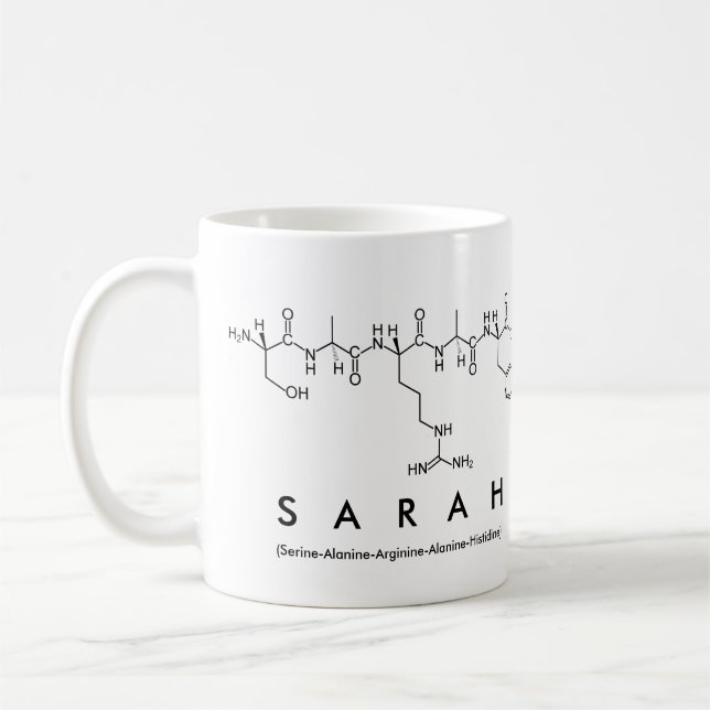 Sarah-Peptidnamen-Tasse Kaffeetasse (Links)