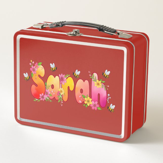 Sarah - Personalized Bee Lunch Box (Vorderseite)
