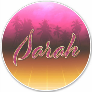 Sarah Prénom Golden Pink Autocollants