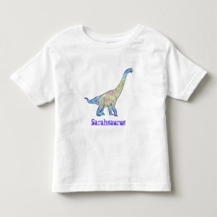 Sarah Saurus Farbiger Brachiosaurus Dinosaurier Ku Kleinkind T-shirt