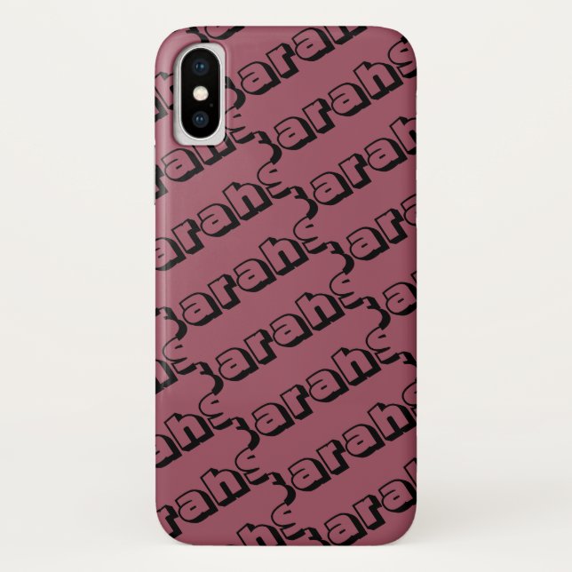 Sarah Schriftart-Wiederholungsmuster des Case-Mate iPhone Hülle (Rückseite)