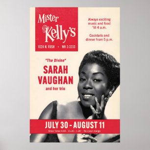 Sarah Vaughan Jazzplakat - Live at Mister Kelly's Poster