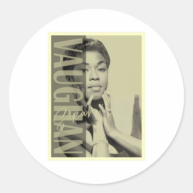 Sarah Vaughan Runder Aufkleber (Vorderseite)