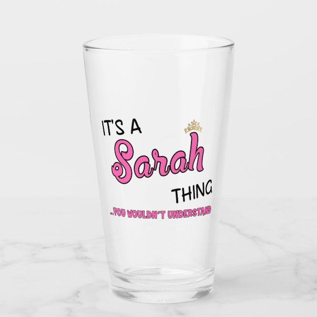 Sarah, was du nicht verstehen würdest glas (Vorderseite)