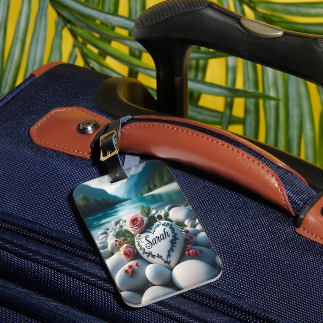 Sarahs Herz am Fluss Gepäckanhänger (Vorderseite Insitu 1)