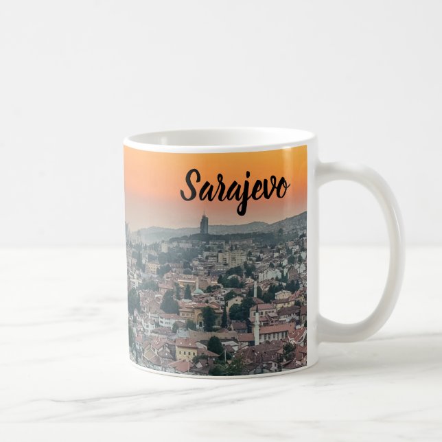 Sarajevo-Landschaft von oben Kaffeetasse (Rechts)