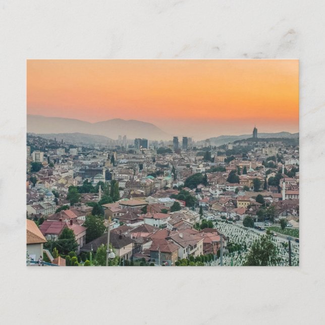 Sarajevo-Landschaft von oben Postkarte (Vorderseite)