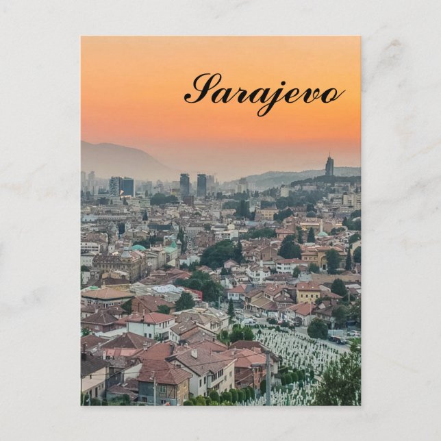 Sarajevo-Landschaft von oben Postkarte (Vorderseite)