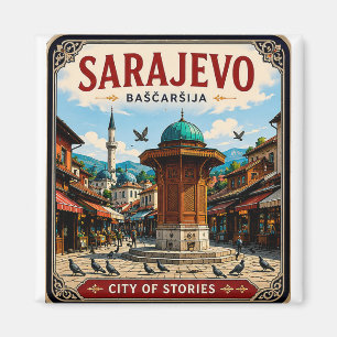 🧲 Sarajevo Sebilj-Brunnendenkmal Urlaubs-Souvenir Magnet