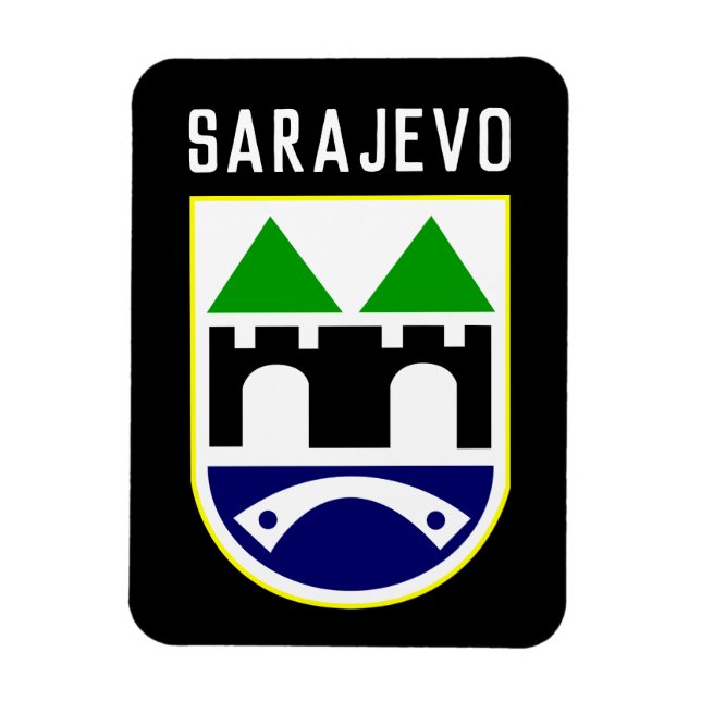 Sarajevo-Wappen, Bosnien und Herzegowina Magnet (Vertikal)