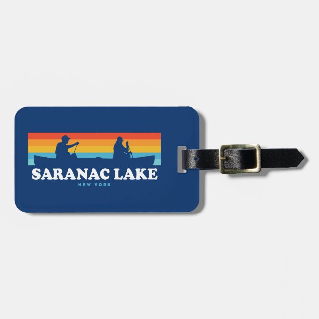 Saranac Lake New York Canoe Gepäckanhänger (Vorderseite horizontal)