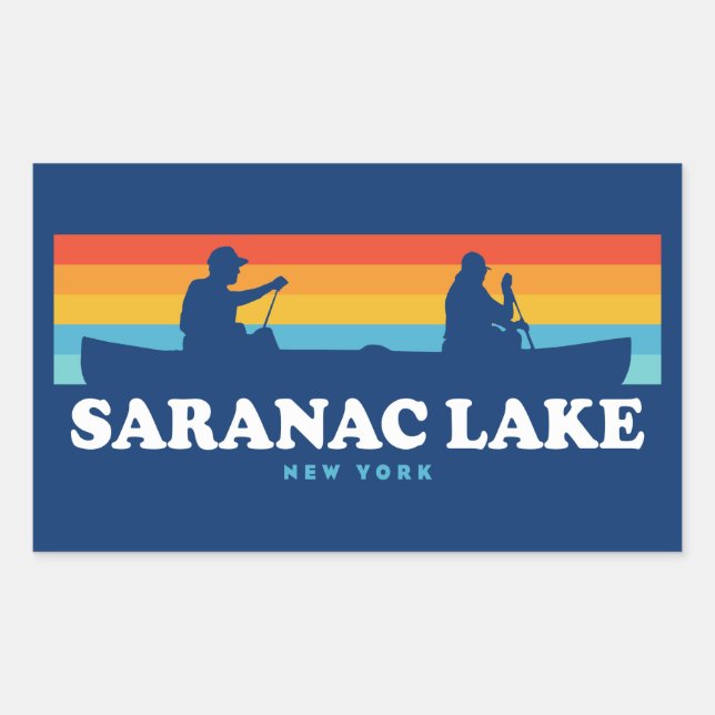 Saranac Lake New York Canoe Rechteckiger Aufkleber (Vorderseite)