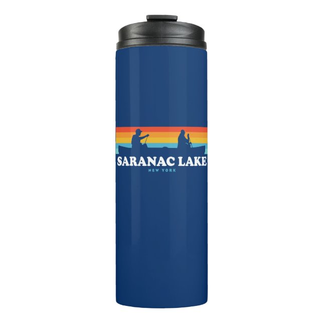 Saranac Lake New York Canoe Thermosbecher (Vorderseite)