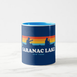 Saranac Lake New York Canoe Zweifarbige Tasse
