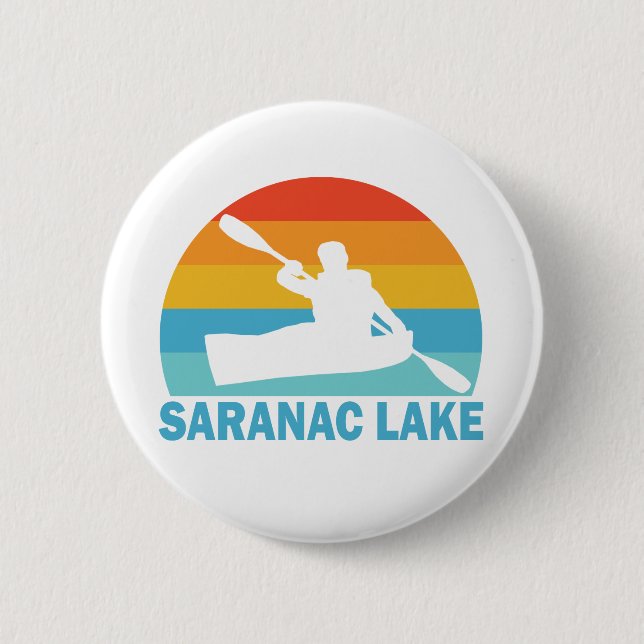 Saranac Lake New York Kayak Button (Vorderseite)