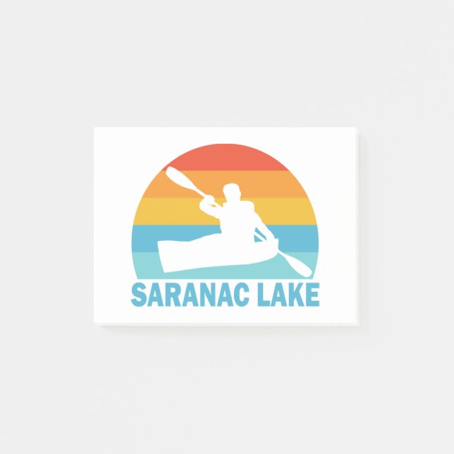 Saranac Lake New York Kayak Post-it Klebezettel (Vorderseite)
