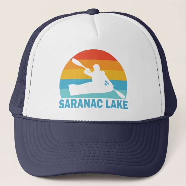 Saranac Lake New York Kayak Truckerkappe (Vorderseite)