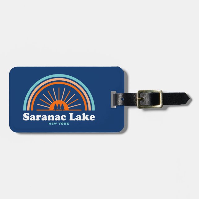 Saranac Lake New York Rainbow Gepäckanhänger (Vorderseite horizontal)