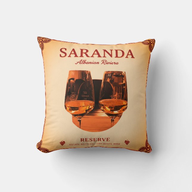 Saranda, Albania Throw Pillow Kissen (Vorderseite)