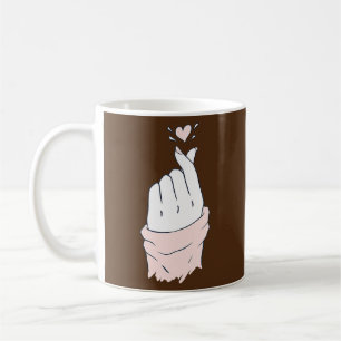 Saranghae Koreanischer Fingerherz K Pop Liebe Nebl Kaffeetasse