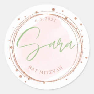 Saras Bat Mitzvah-Aufkleber Runder Aufkleber