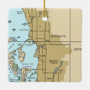 Sarasota FL Chart Keramikornament