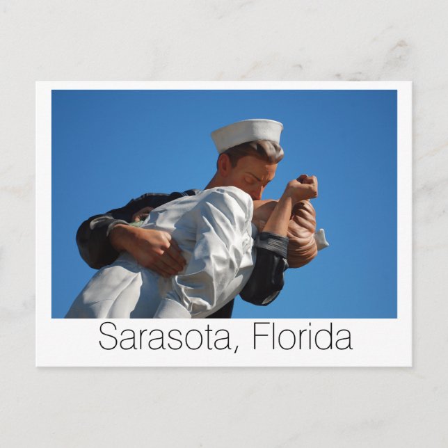 Sarasota, FL Kissing Sailor Postkarte (Vorderseite)