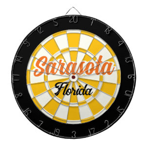 Sarasota FL Orange Text Gelb-Orange Weiß Schwarz Dartscheibe