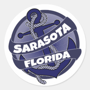 Sarasota Florida Ankerkleber Runder Aufkleber
