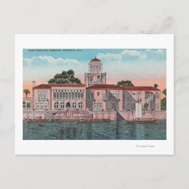 Sarasota, Florida - Ansicht von John Ringling Postkarte (Vorderseite)